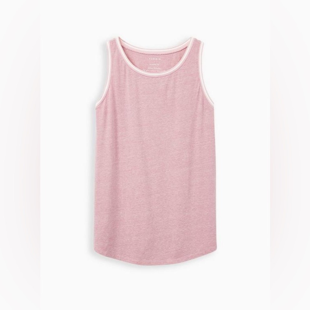 Torrid Triblend Crew Neck Ringer Tank Size 1